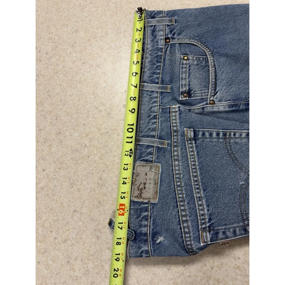 Vintage Levi's 505 STARCHED Jeans Mens 46x32 Loose Fit Distressed Denim USA